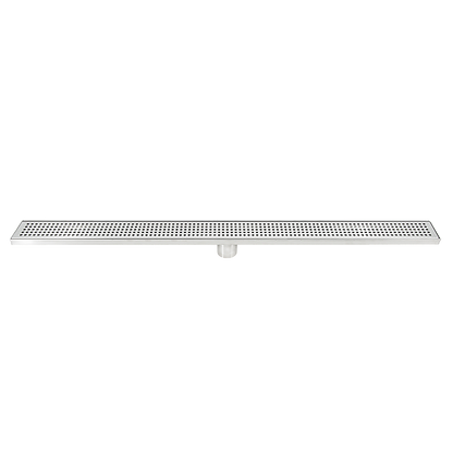 1000mm Bathroom Shower Stainless Steel Grate Drain w/Centre outlet Floor Waste Square Pattern V63-832821