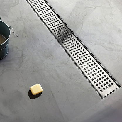 1000mm Bathroom Shower Stainless Steel Grate Drain w/Centre outlet Floor Waste Square Pattern V63-832821
