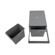 2x 15L Pull Out Trash Bin Dual Kitchen Garbage Waste Basket Cabinet Bin V63-832841
