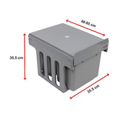 2x 15L Pull Out Trash Bin Dual Kitchen Garbage Waste Basket Cabinet Bin V63-832841
