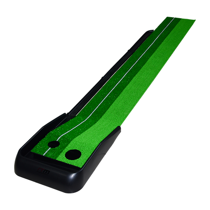 Indoor Practice Putting Green 2.5m Mat Inclined Ball Return Fake Grass 2 Holes V63-832861
