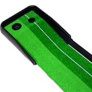 Indoor Practice Putting Green 2.5m Mat Inclined Ball Return Fake Grass 2 Holes V63-832861