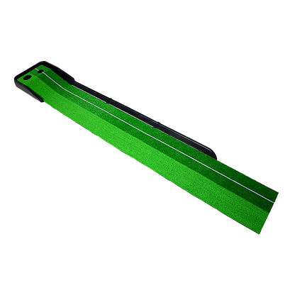 Indoor Practice Putting Green 2.5m Mat Inclined Ball Return Fake Grass 2 Holes V63-832861