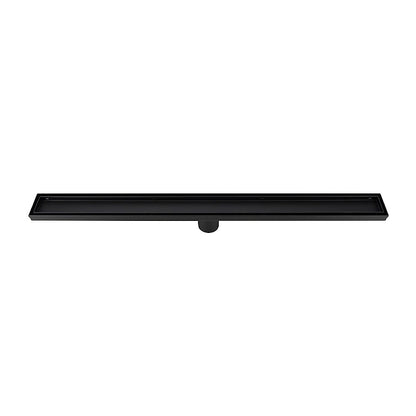 1200mm Tile Insert Bathroom Shower Black Grate Drain w/Centre outlet Floor Waste V63-832901