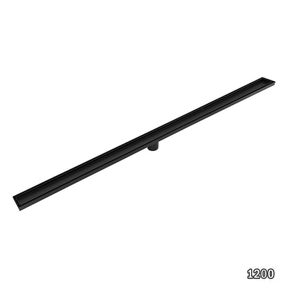1200mm Tile Insert Bathroom Shower Black Grate Drain w/Centre outlet Floor Waste V63-832901