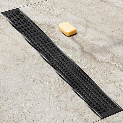 800mm Bathroom Shower Black Grate Drain w/Centre outlet Floor Waste V63-832911