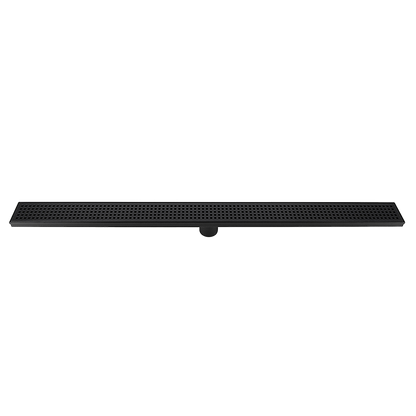 1000mm Bathroom Shower Black Grate Drain w/Centre outlet Floor Waste Square Pattern V63-832931
