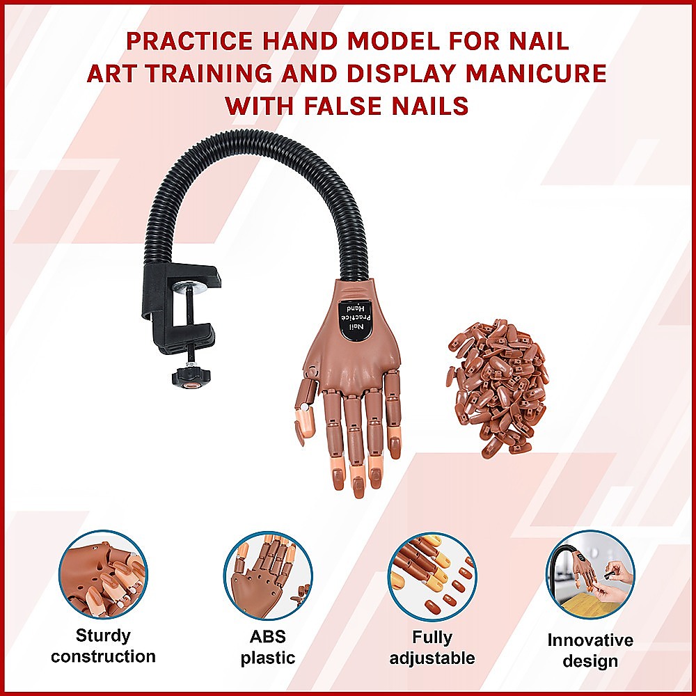 Practice Hand Model for Nail Art Training and Display Manicure with false nails V63-833231