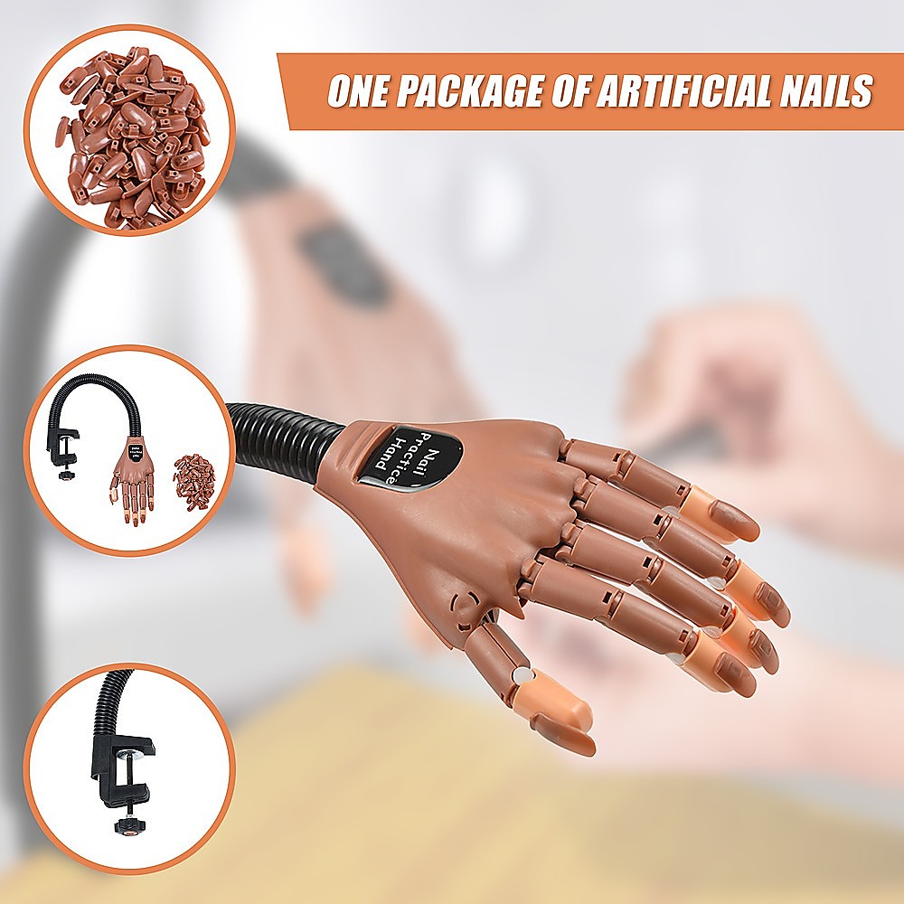 Practice Hand Model for Nail Art Training and Display Manicure with false nails V63-833231