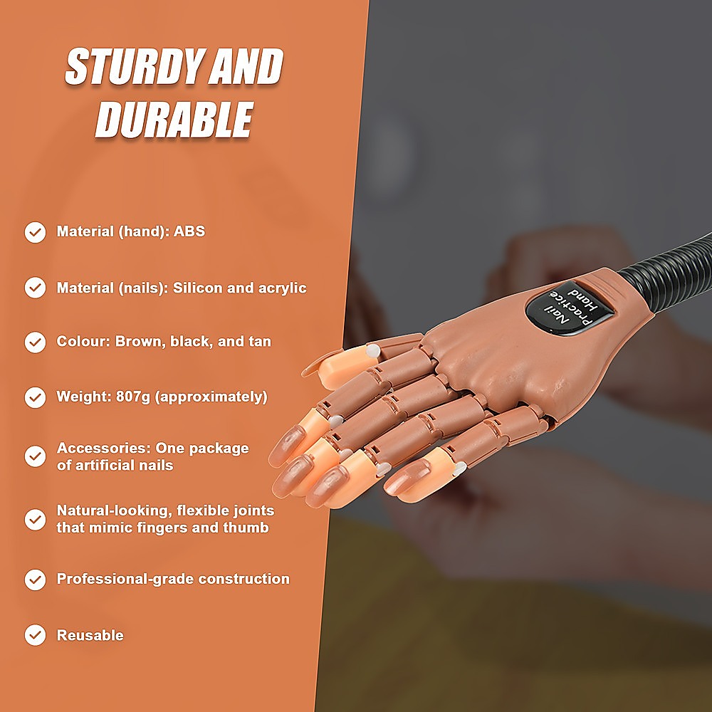 Practice Hand Model for Nail Art Training and Display Manicure with false nails V63-833231