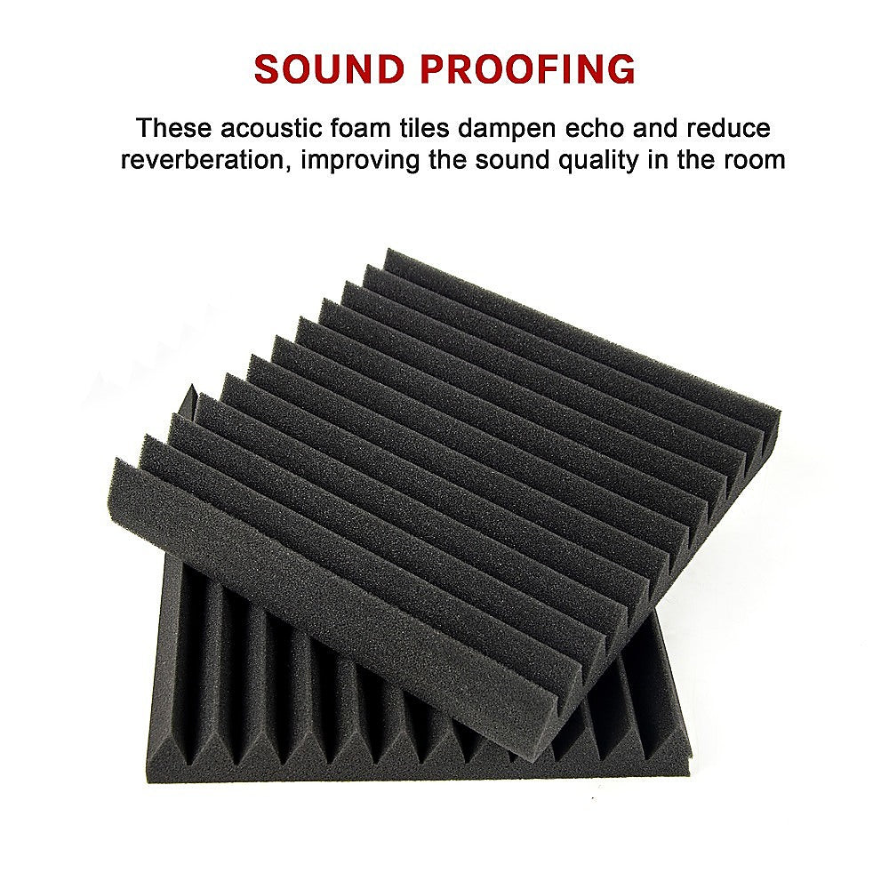 40pcs Studio Acoustic Foam Sound Absorbtion Proofing Panels Tiles Wedge 30X30CM V63-833251