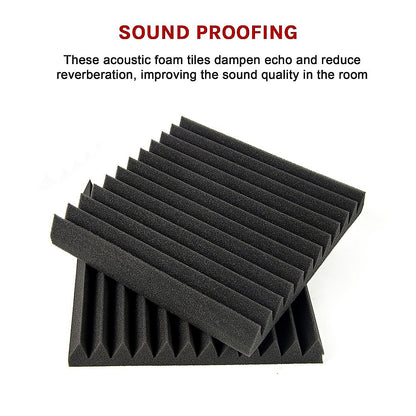 40pcs Studio Acoustic Foam Sound Absorbtion Proofing Panels Tiles Wedge 30X30CM V63-833251