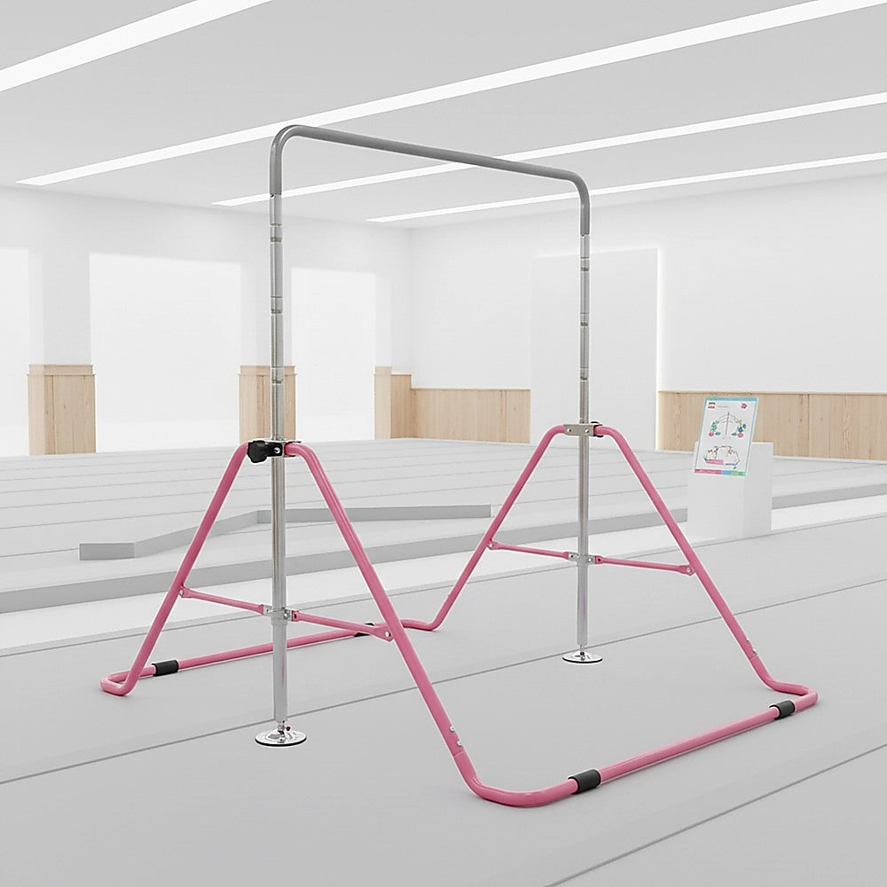Kids Gymnastics Bars Training Horizontal Bar Monkey Kip Bar Pink V63-833321