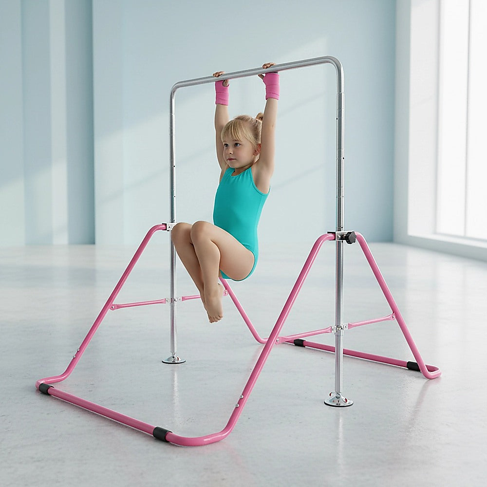 Kids Gymnastics Bars Training Horizontal Bar Monkey Kip Bar Pink V63-833321