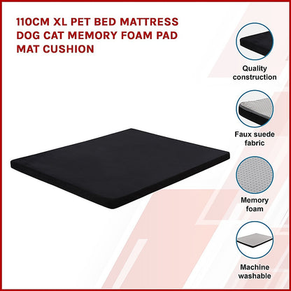 110CM XL Pet Bed Mattress Dog Cat Memory Foam Pad Mat Cushion V63-833431