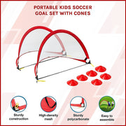 Portable Kids Soccer Goal Set with Cones V63-833571