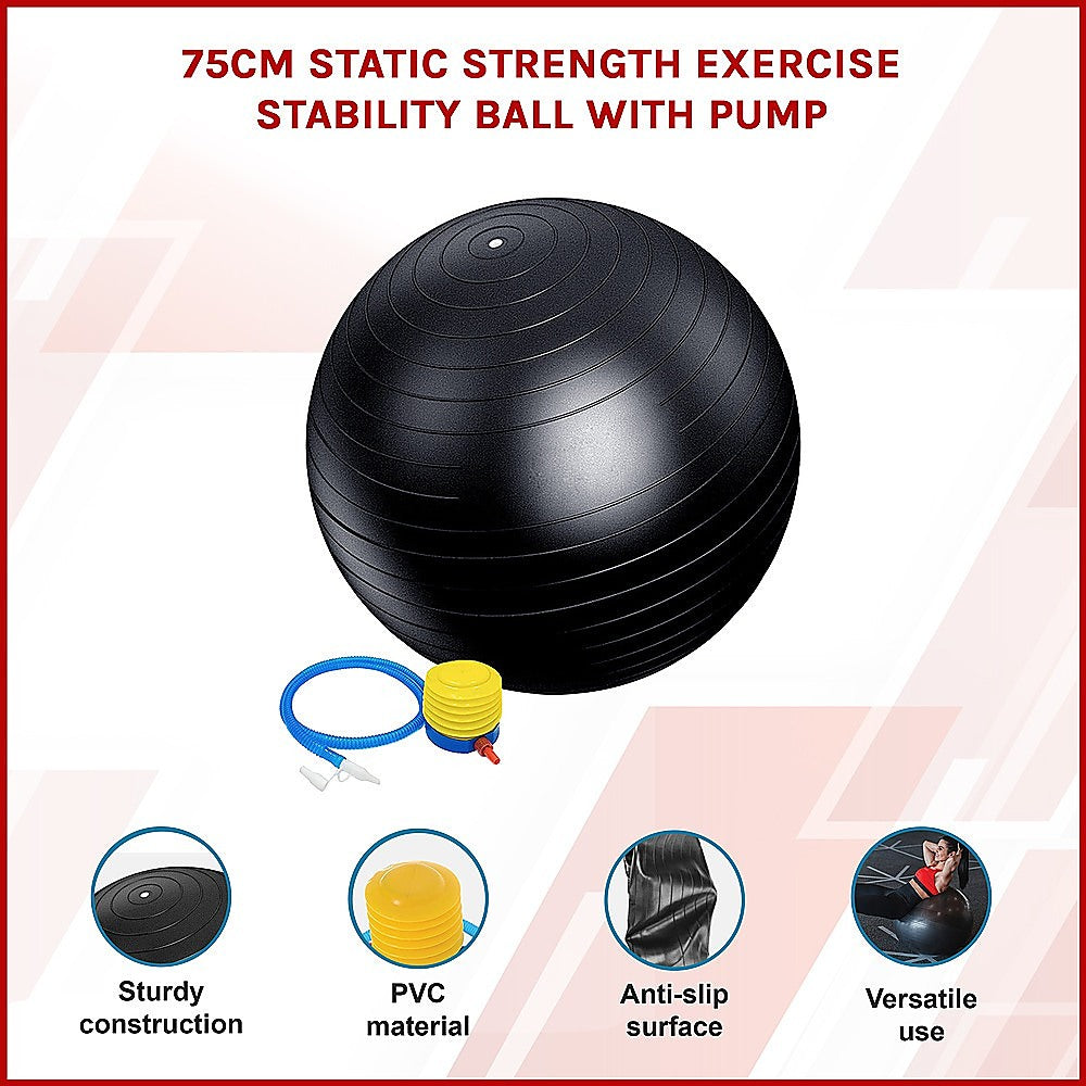 75cm Static Strength Exercise Stability Ball with Pump V63-833581