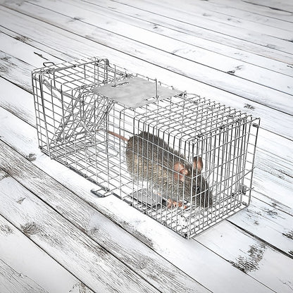 Trap Humane Possum Cage Live Animal Safe Catch Rabbit Cat Hare Fox Bird V63-833601