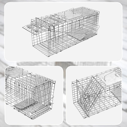 Trap Humane Possum Cage Live Animal Safe Catch Rabbit Cat Hare Fox Bird V63-833601