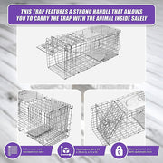 Trap Humane Possum Cage Live Animal Safe Catch Rabbit Cat Hare Fox Bird V63-833601
