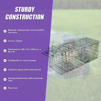 Trap Humane Possum Cage Live Animal Safe Catch Rabbit Cat Hare Fox Bird V63-833601
