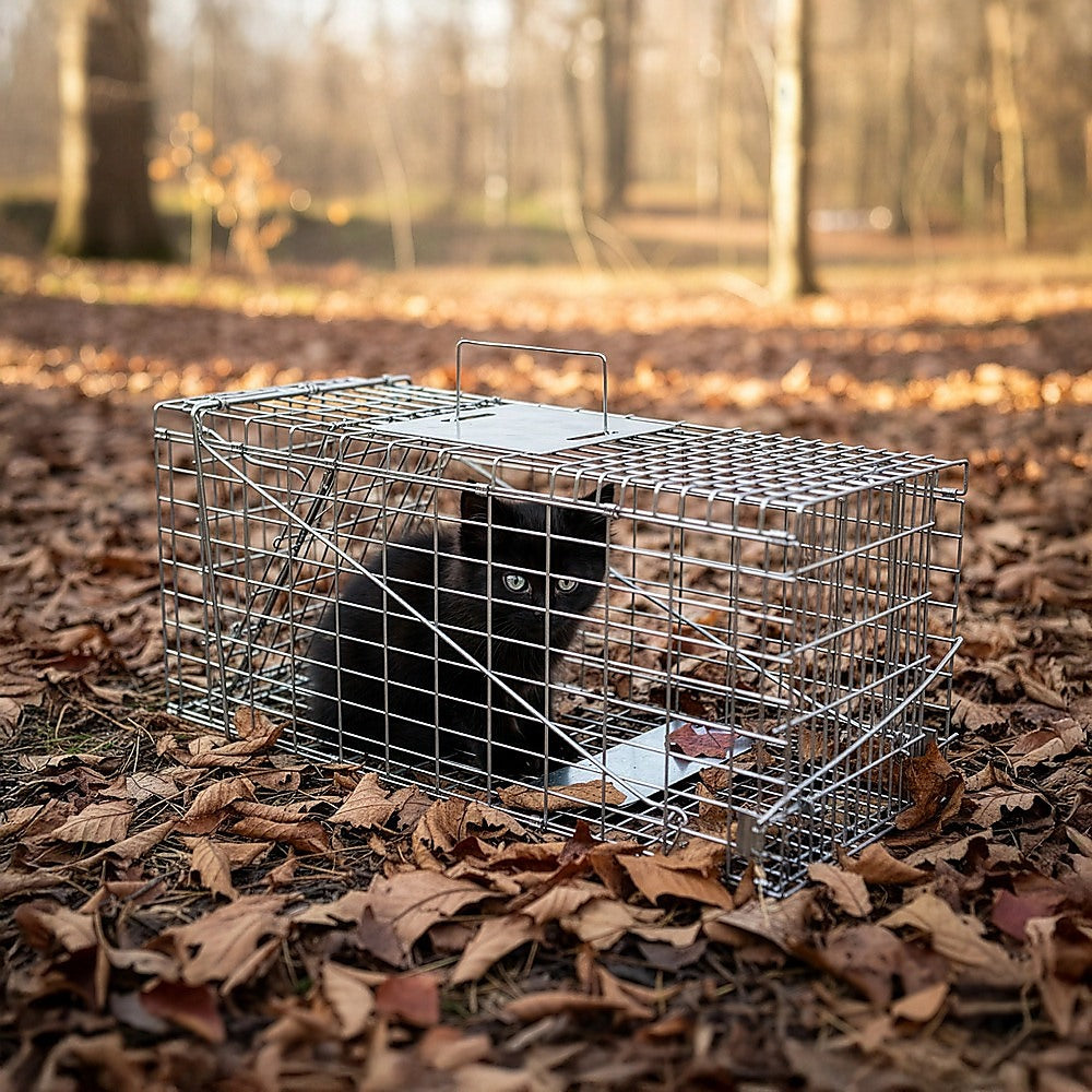 Trap Humane Possum Cage Live Animal Safe Catch Rabbit Cat Hare Fox Bird V63-833601