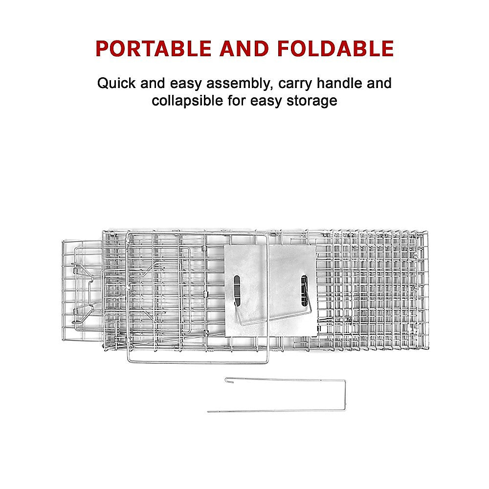 Trap Humane Possum Cage Live Animal Safe Catch Rabbit Cat Hare Fox Bird V63-833601