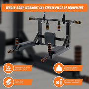 Heavy Duty Wall Mounted Power Station Pull Up Dip Knee Raise Bar V63-833631