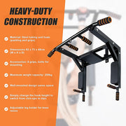 Heavy Duty Wall Mounted Power Station Pull Up Dip Knee Raise Bar V63-833631