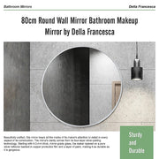 80cm Round Wall Mirror Bathroom Makeup Mirror by Della Francesca V63-833691