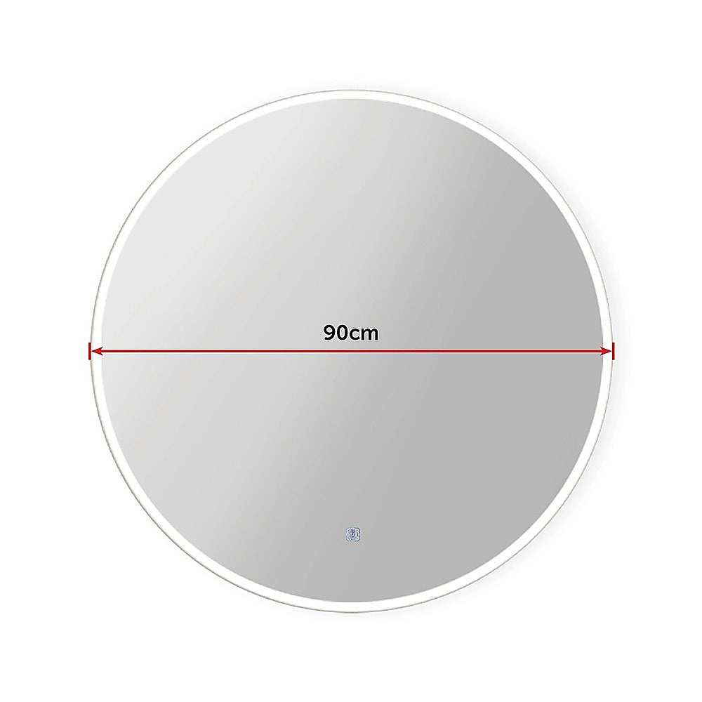 90cm LED Wall Mirror Bathroom Mirrors Light Decor Round V63-833771