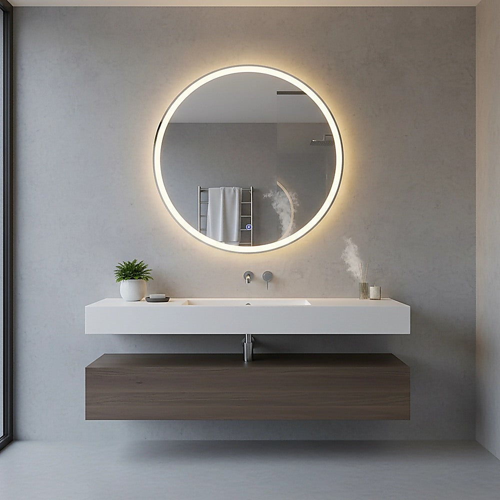 90cm LED Wall Mirror Bathroom Mirrors Light Decor Round V63-833771