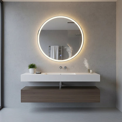 90cm LED Wall Mirror Bathroom Mirrors Light Decor Round V63-833771