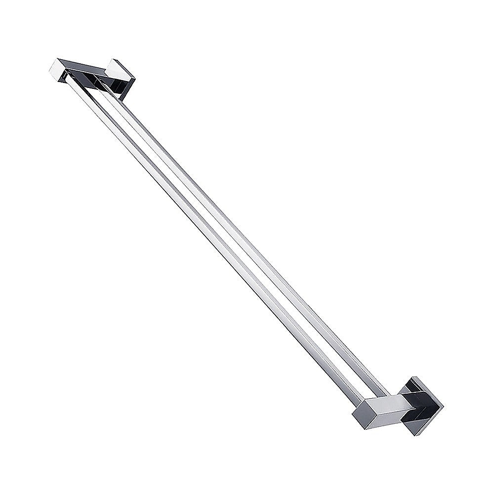 Double Classic Chrome Towel Bar Rail Bathroom