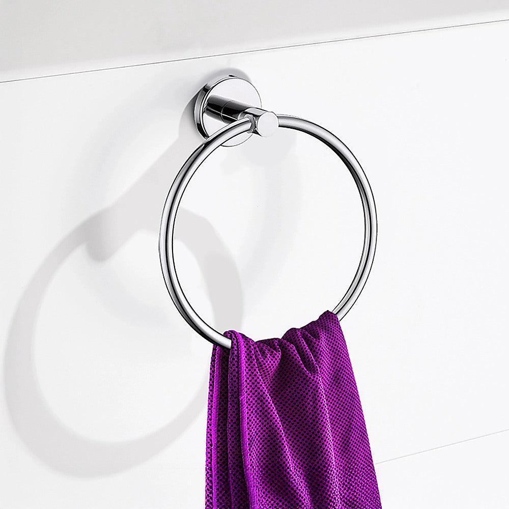 Classic Chrome Towel Bar Rail Ring Bathroom V63-833871