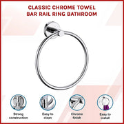 Classic Chrome Towel Bar Rail Ring Bathroom V63-833871