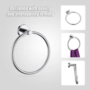 Classic Chrome Towel Bar Rail Ring Bathroom V63-833871
