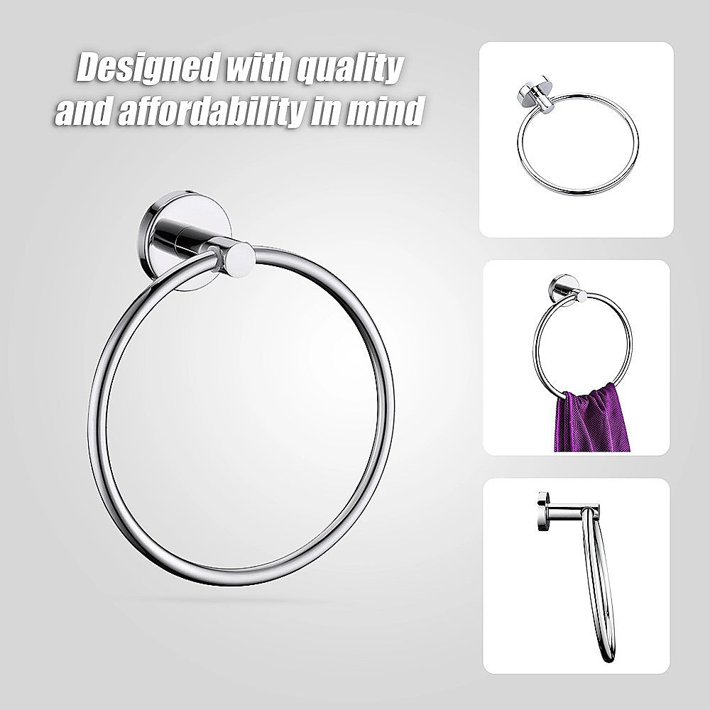 Classic Chrome Towel Bar Rail Ring Bathroom V63-833871