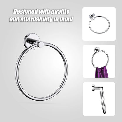 Classic Chrome Towel Bar Rail Ring Bathroom V63-833871
