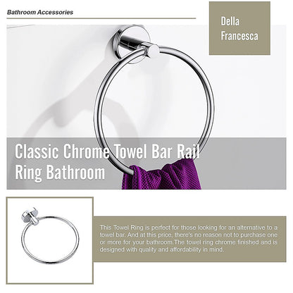 Classic Chrome Towel Bar Rail Ring Bathroom V63-833871