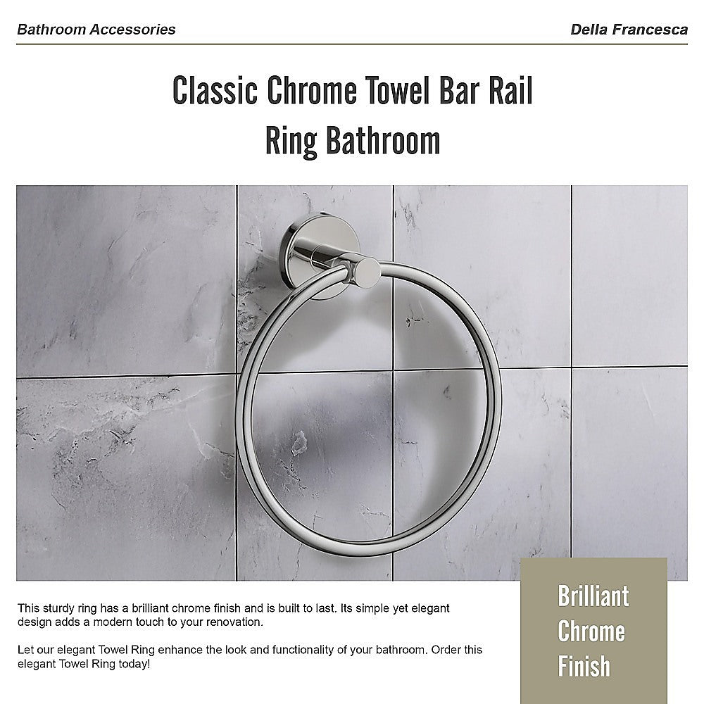 Classic Chrome Towel Bar Rail Ring Bathroom V63-833871