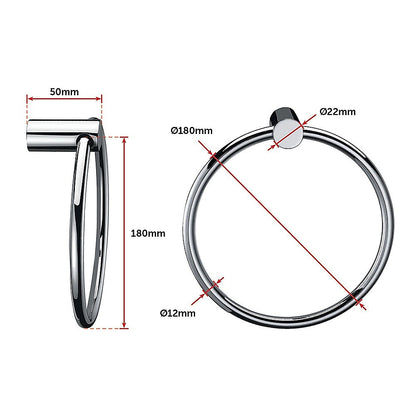 Classic Chrome Towel Bar Rail Ring Bathroom V63-833871