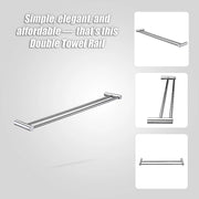 Double Towel Rail Grade 304 Stainless Steel 620mm V63-833921