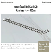 Double Towel Rail Grade 304 Stainless Steel 620mm V63-833921