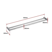 Double Towel Rail Grade 304 Stainless Steel 620mm V63-833921