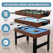 4FT 3-in-1 Games Foosball Soccer Hockey Pool Table V63-834011