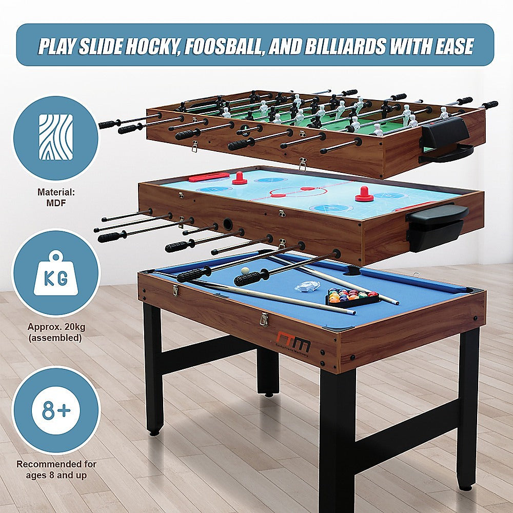 4FT 3-in-1 Games Foosball Soccer Hockey Pool Table V63-834011