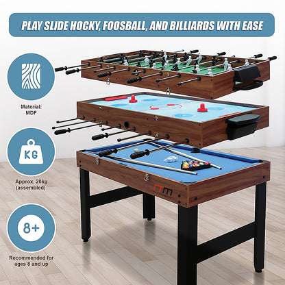 4FT 3-in-1 Games Foosball Soccer Hockey Pool Table V63-834011