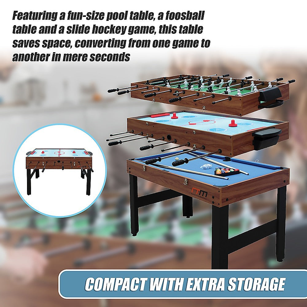 4FT 3-in-1 Games Foosball Soccer Hockey Pool Table V63-834011