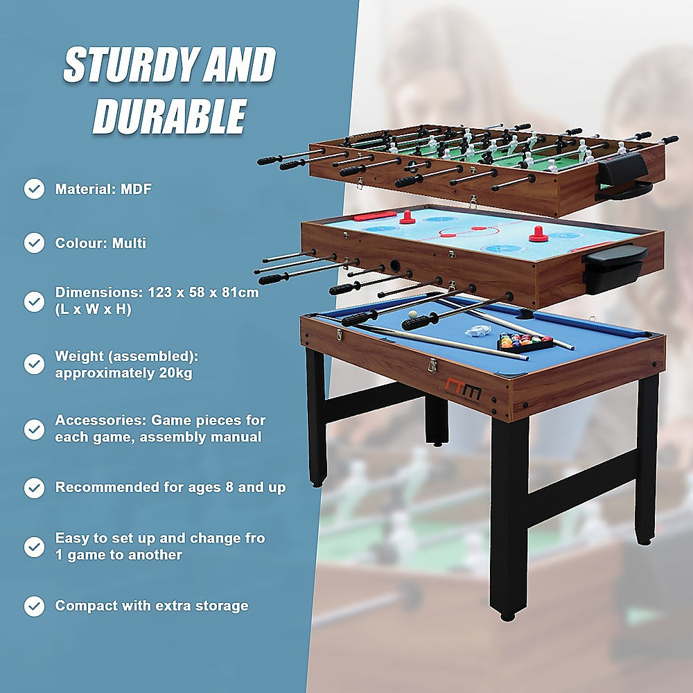 4FT 3-in-1 Games Foosball Soccer Hockey Pool Table V63-834011